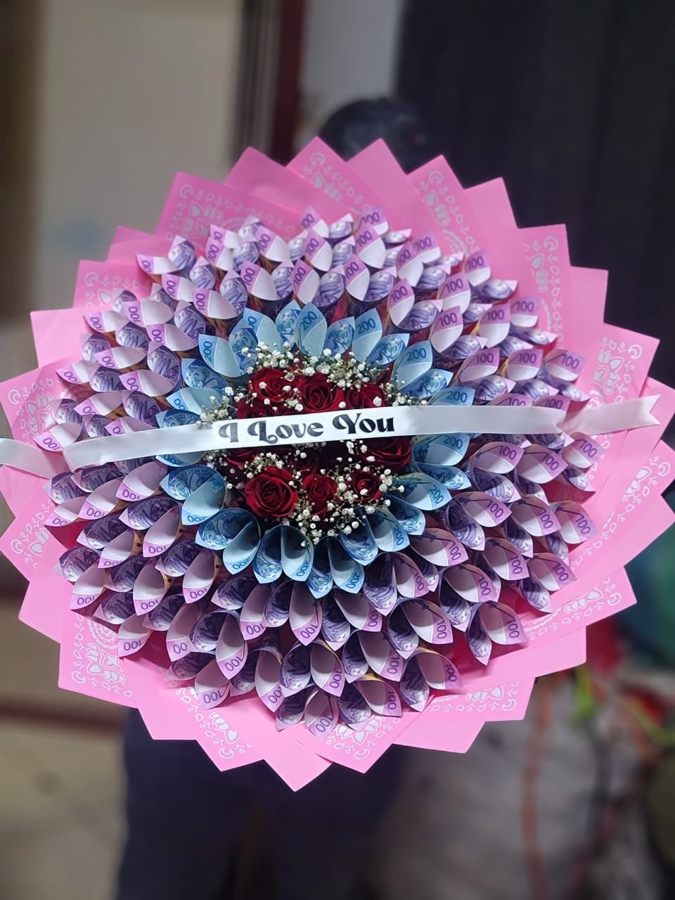 Scarlet Passion Money bouquet  — flowers delivered in Nairobi by Floral Whispers Gifts