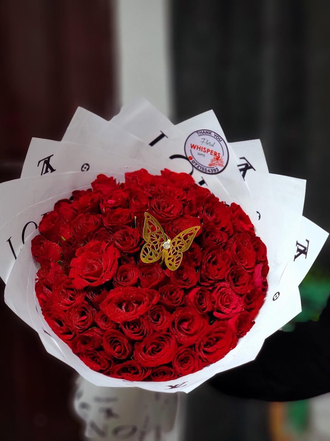 Pure Bliss Red Roses  — flowers delivered in Nairobi by Floral Whispers Gifts