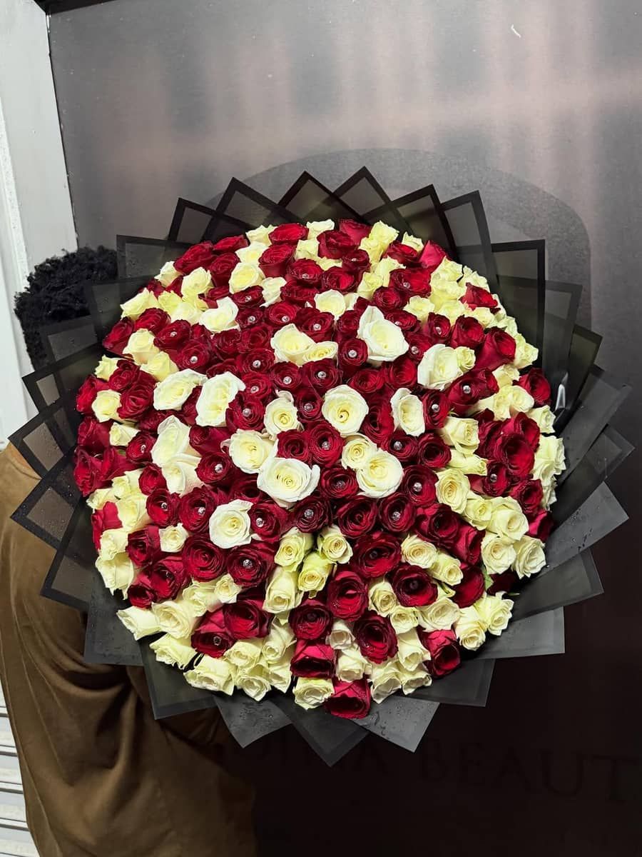 Crimson Ivory Grande Rose Bouquet  — flowers delivered in Nairobi by Floral Whispers Gifts