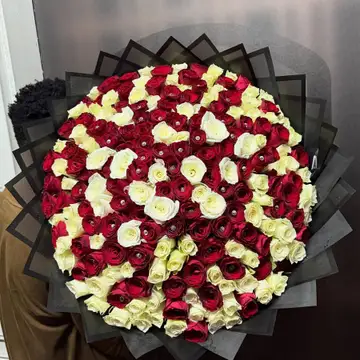 Crimson Ivory Grande Rose Bouquet — flowers delivered in Nairobi by Floral Whispers Gifts