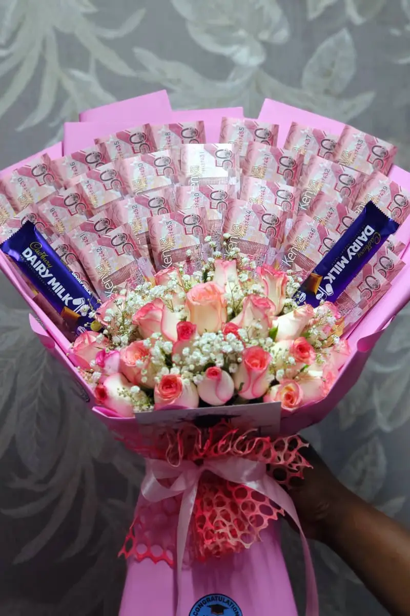 Flat money bouquet - Premium flower delivery Nairobi CBD, Westlands, Karen | Floral Whispers Gifts - Image 1