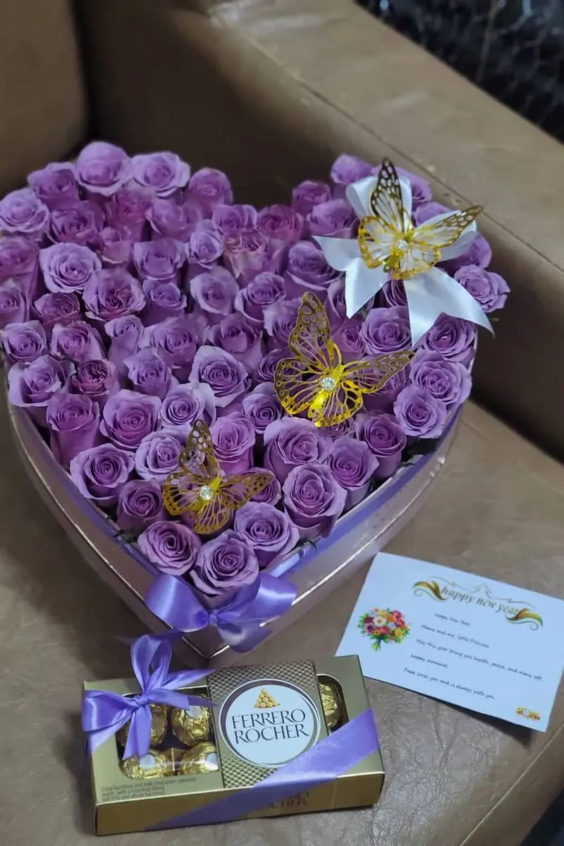 Lavender Rose Heart box - Premium flower delivery Nairobi CBD, Westlands, Karen | Floral Whispers Gifts - Image 1