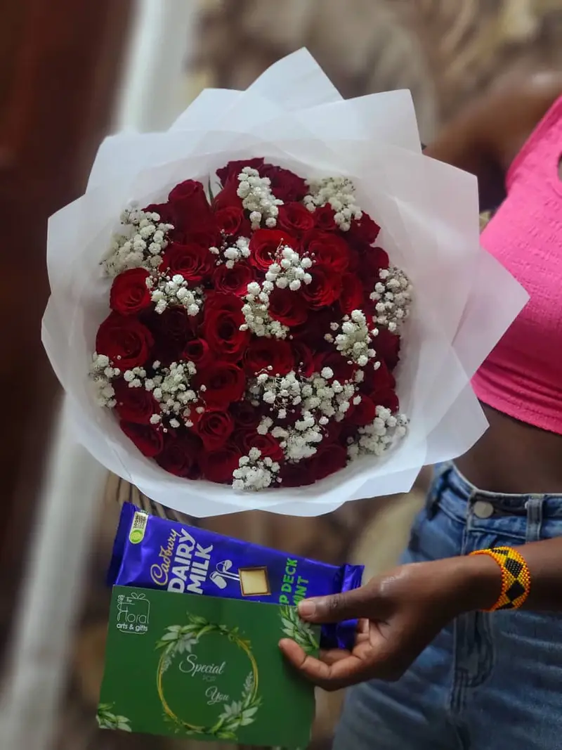 Crimson Love Rose & Chocolate Gift Set - Premium flower delivery Nairobi CBD, Westlands, Karen | Floral Whispers Gifts - Image 1
