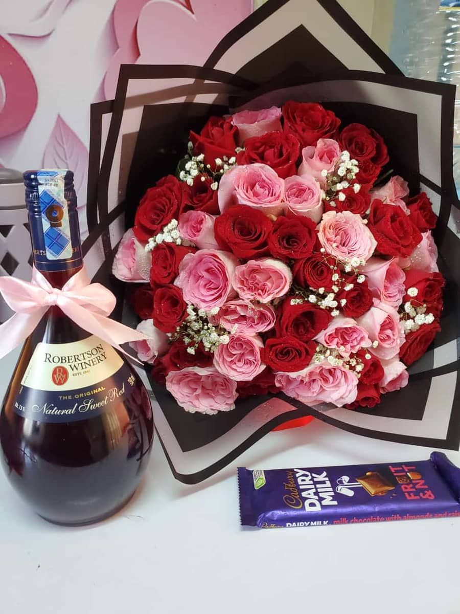 Blush Temptation flower bouquet  — flowers delivered in Nairobi by Floral Whispers Gifts