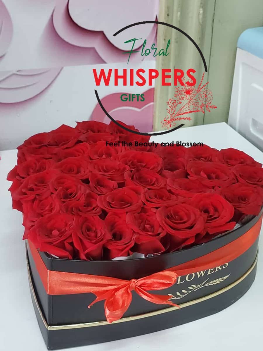 Red Rose Heart box  — flowers delivered in Nairobi by Floral Whispers Gifts