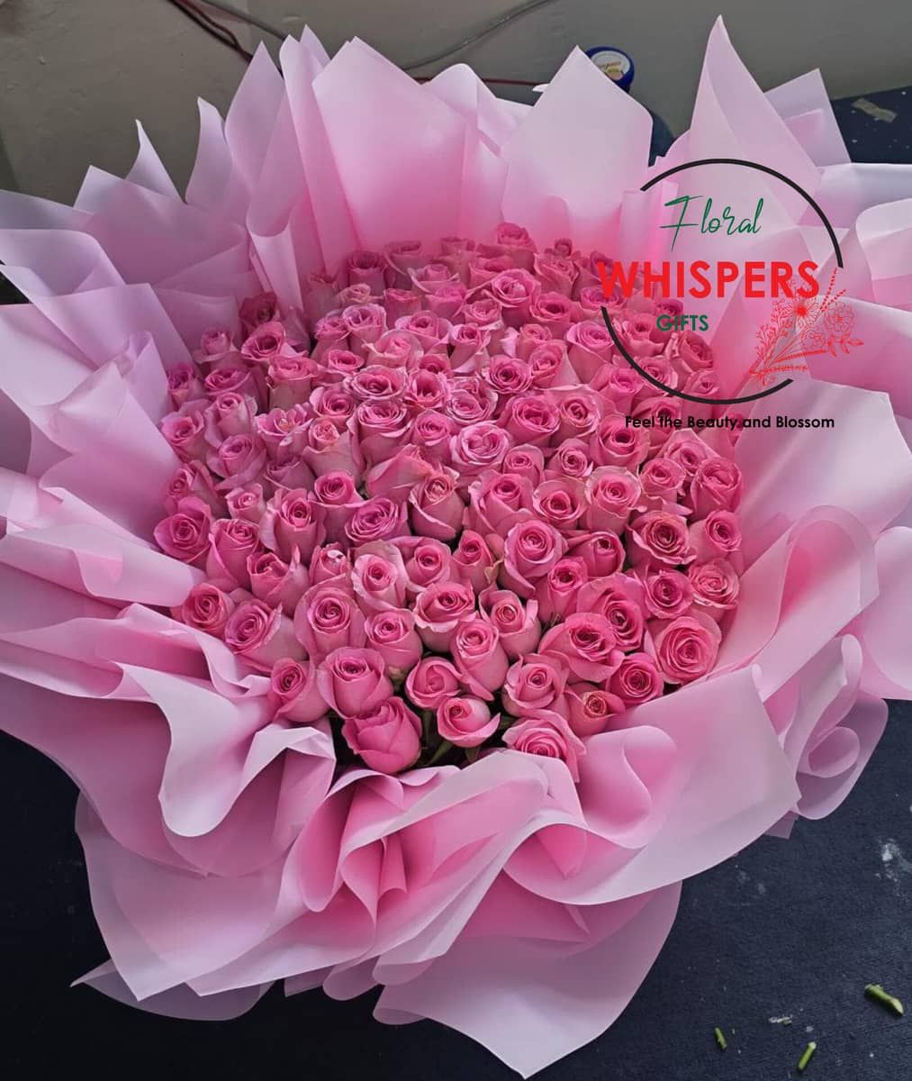 150 Luxury Elegant Pink Flower bouquet  — flowers delivered in Nairobi by Floral Whispers Gifts
