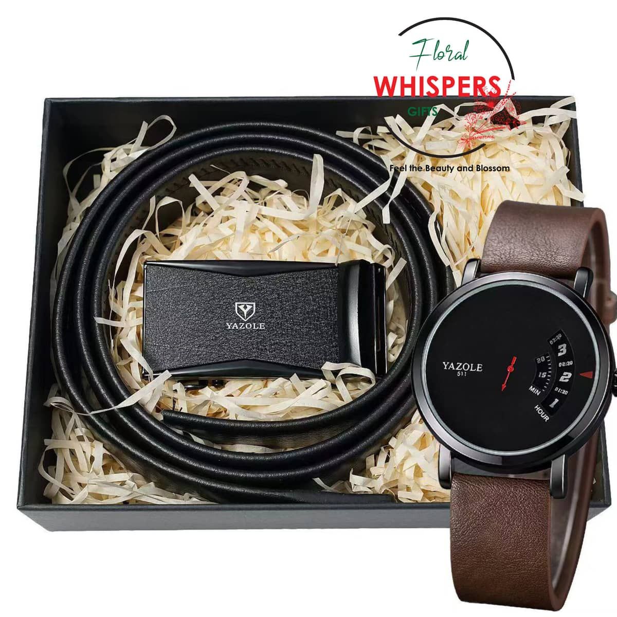 The Executive Men's Yazole Watch & Leather Belt Gift Set — flowers delivered in Nairobi by Floral Whispers Gifts
