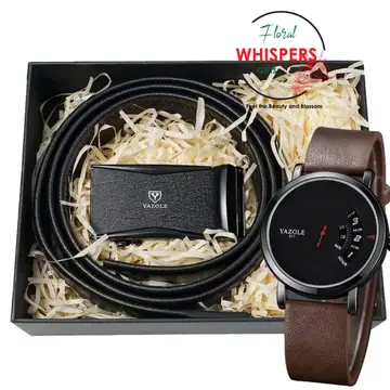 The Executive Men's Yazole Watch & Leather Belt Gift Set — flowers delivered in Nairobi by Floral Whispers Gifts