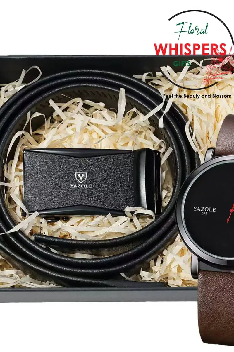The Executive Men's Yazole Watch & Leather Belt Gift Set - Premium flower delivery Nairobi CBD, Westlands, Karen | Floral Whispers Gifts - Image 1