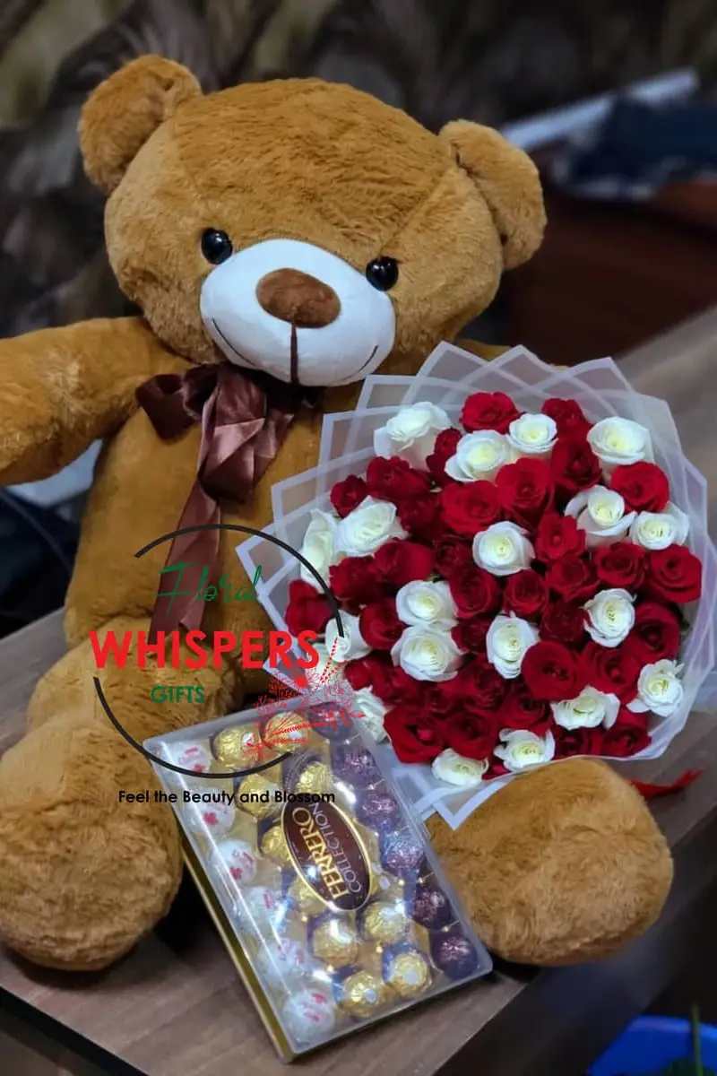 Cuddle & Roses Delight Set - Gift hampers Kenya, Nairobi CBD delivery | Floral Whispers Gifts - Image 1